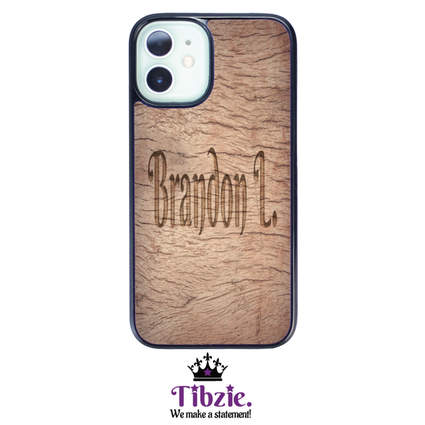 Carved Wooden Print Name iPhone Phone Case