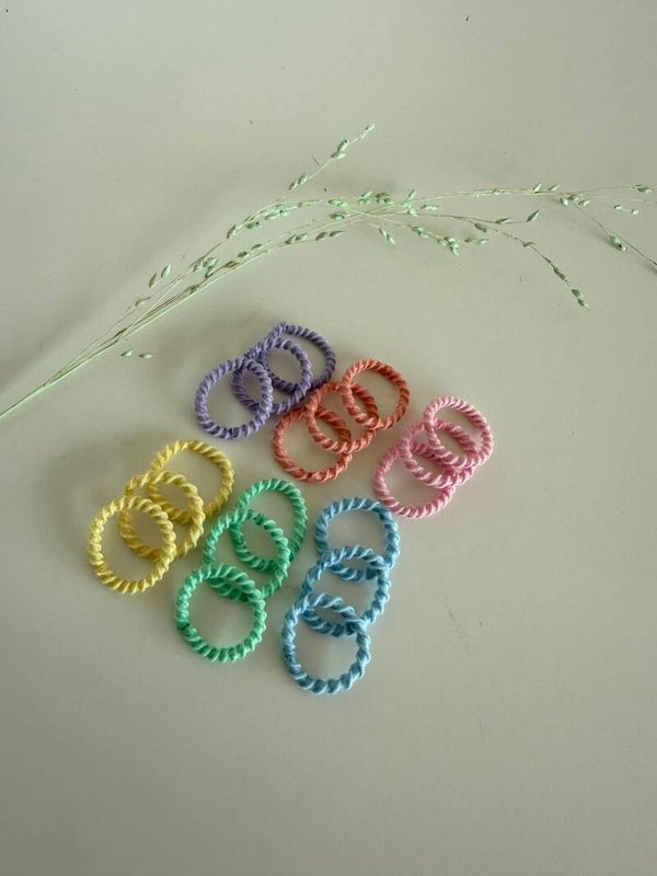 Pastel Mini Elastiekjes Mix