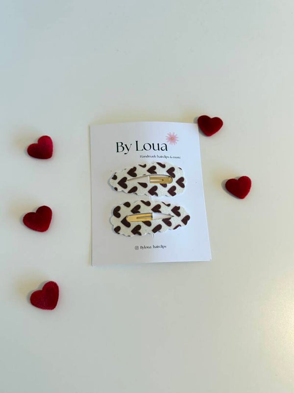 Hartjes haarspeldjes – print