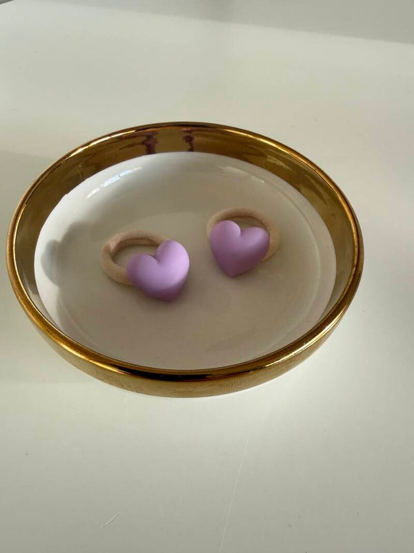 Hartje elastiekjes lila