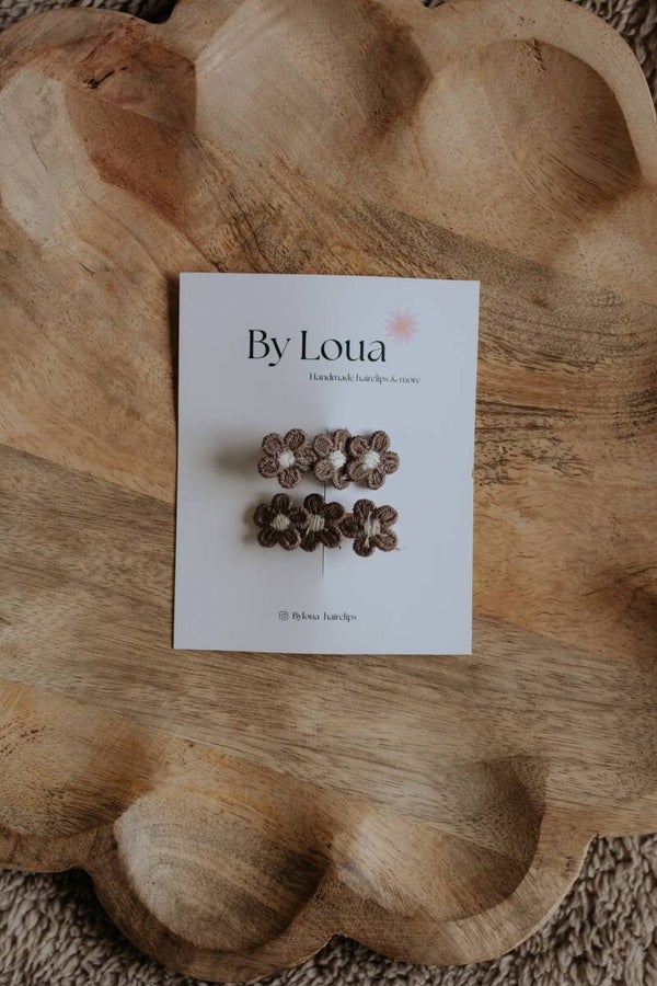 Flower Clips  Mocha