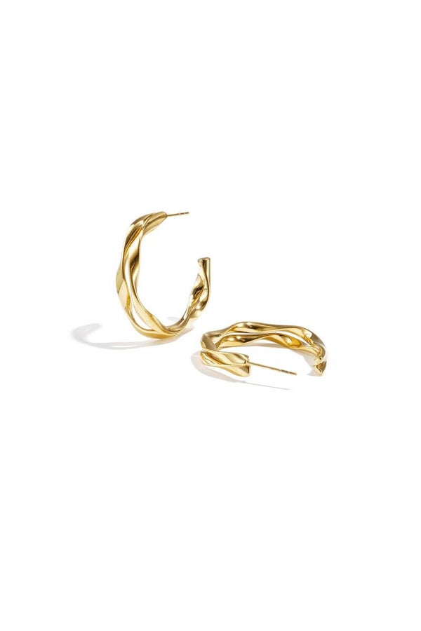 Golden Twist Hoops