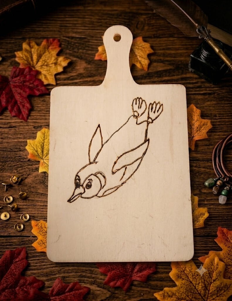 Handgebranntes Brettchen ,,Pinguin"