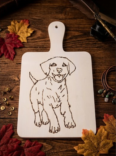 Handgebranntes Brettchen „Hund“ – Edition Leicht & Schlank