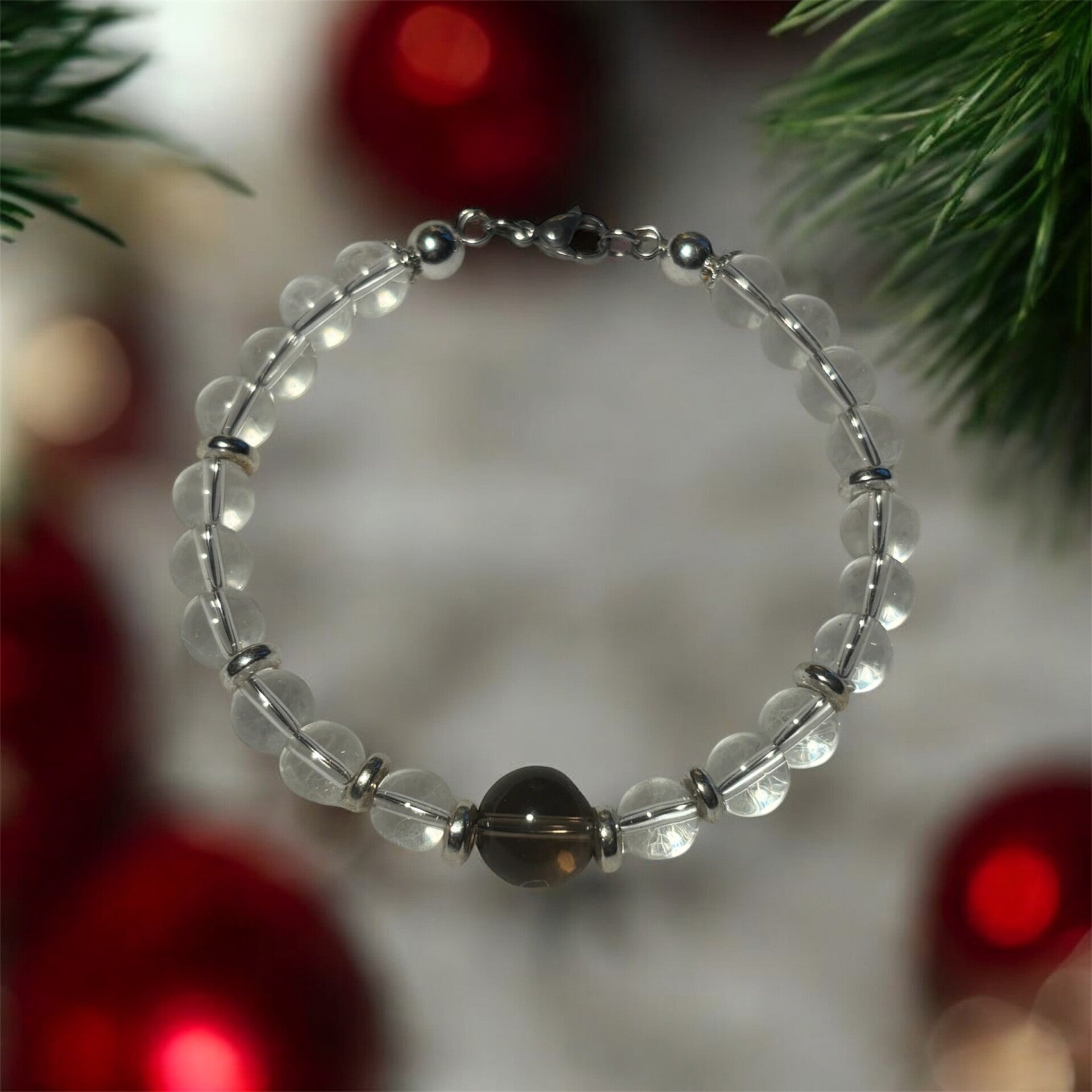 Bracelet Cristal & Quartz Fumé