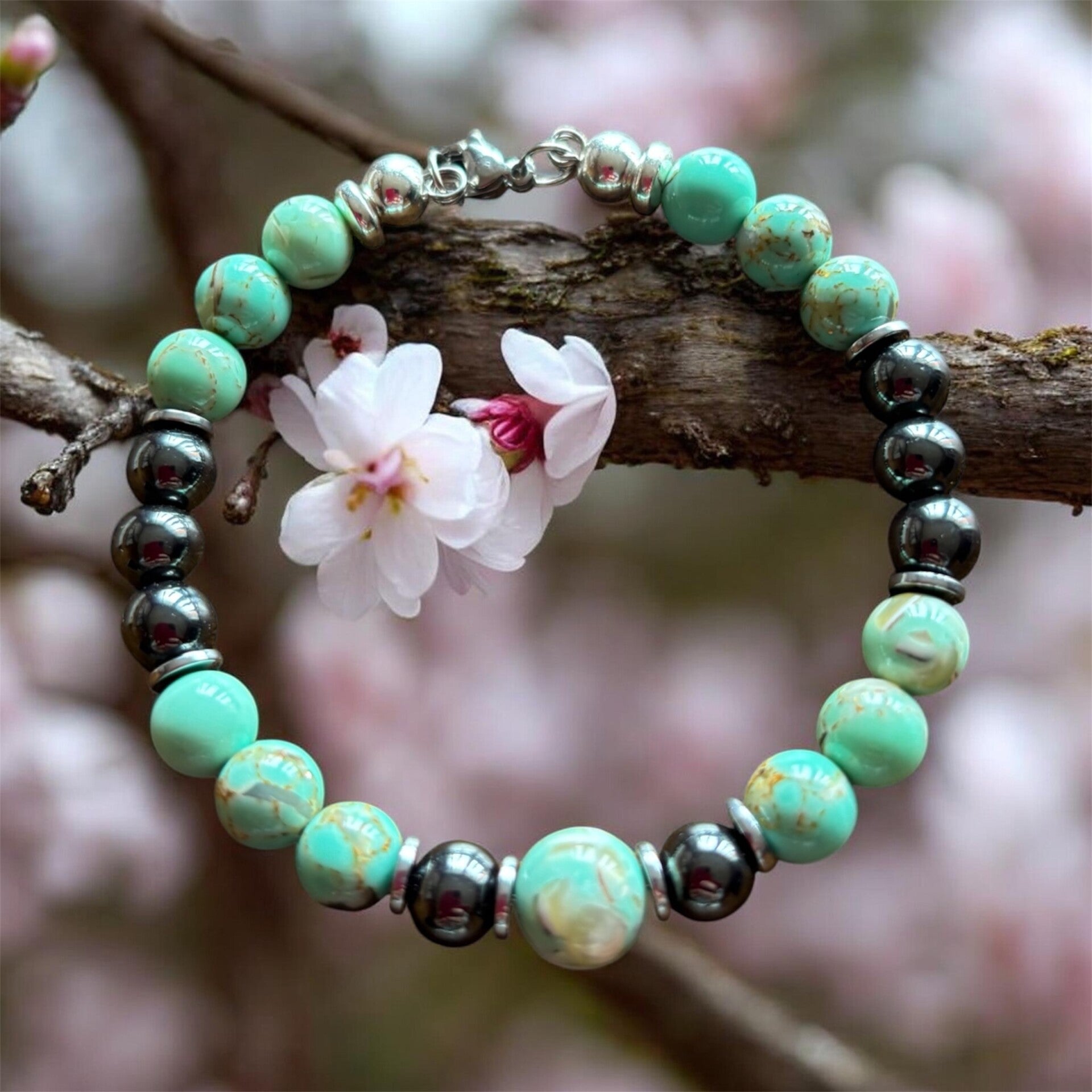 Bracelet Turquoise Africaine & Hematite