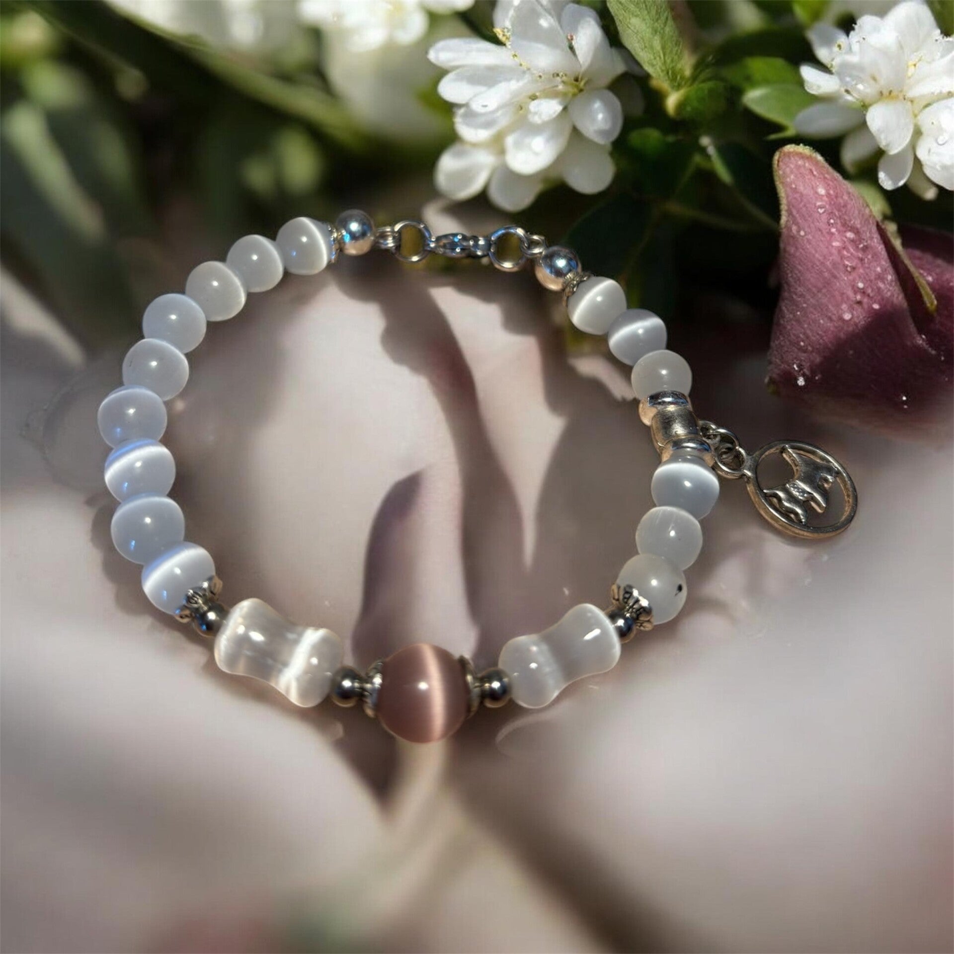 Bracelet Oeil de Chat & Selenite