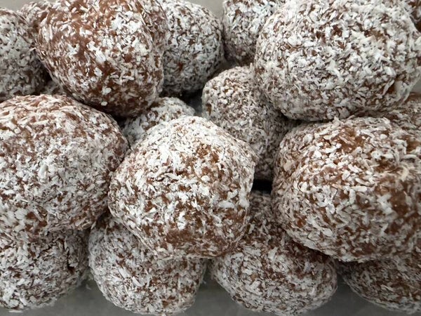 Whimsy Chocolate Coconut Truffle Balls | Box 24 | $35 |  Interstate Friendly