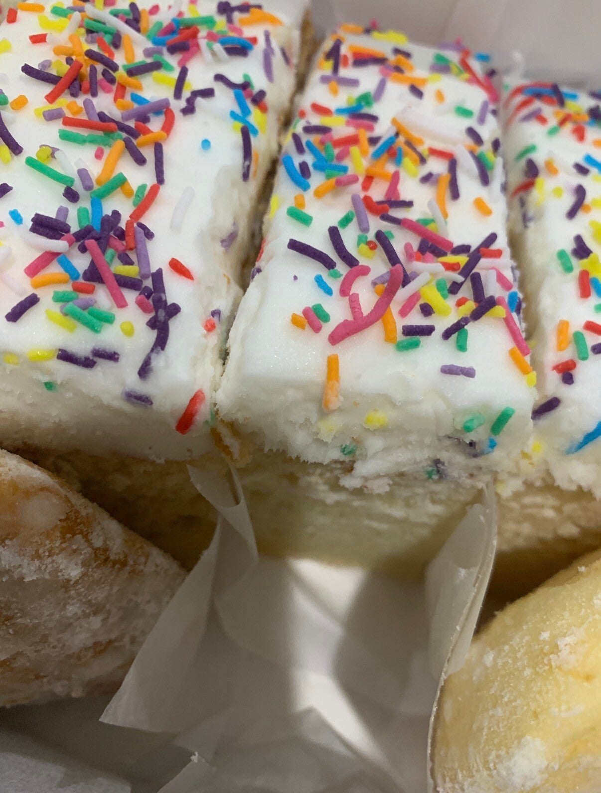 Eggless & Dairy Free Butter Cream | Whimsy Sprinkles Cake | Rectangular Slices | Full Cake | $35 |  Interstate Friendly
