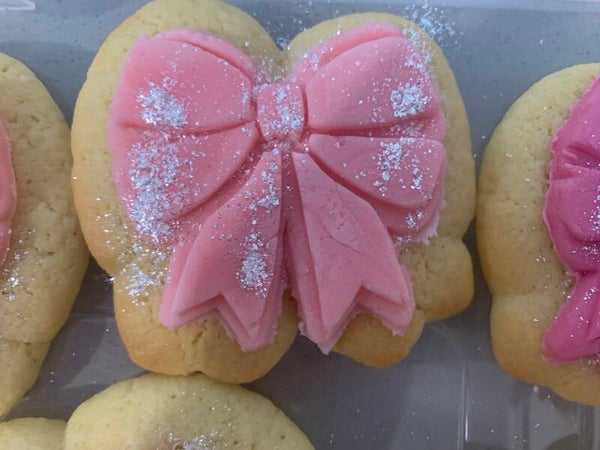 NEW| | Whimsy Bow Vanilla Cookies | 12 Pack | (Light Pink, Dark Pink, White or mixed)