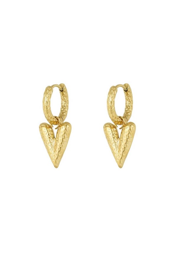 love on top oorbellen met structuur Goud