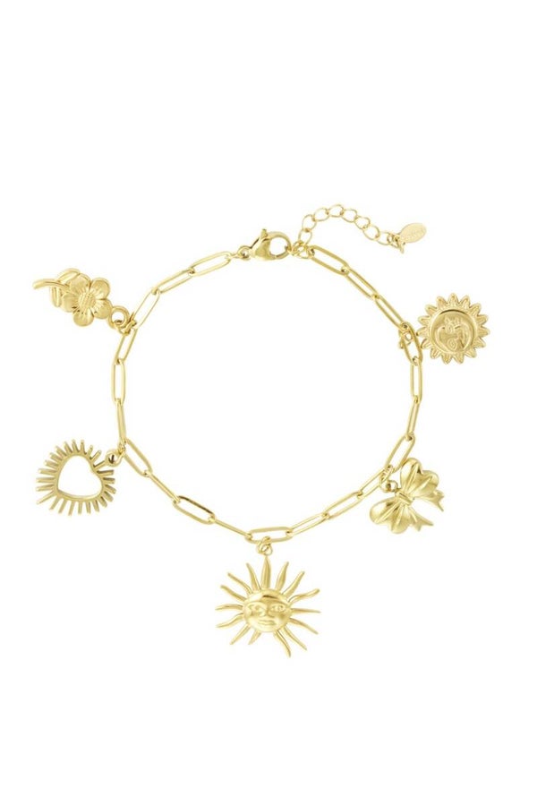 Bedelarmband sunshine fever - Goud