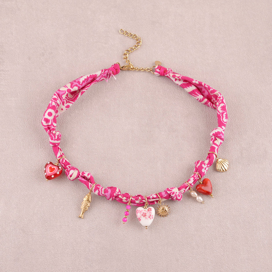 Candice Ketting - Lintstof, Hangers (Keramiek, Vis, Harten, Hars en Zoetwaterparels)