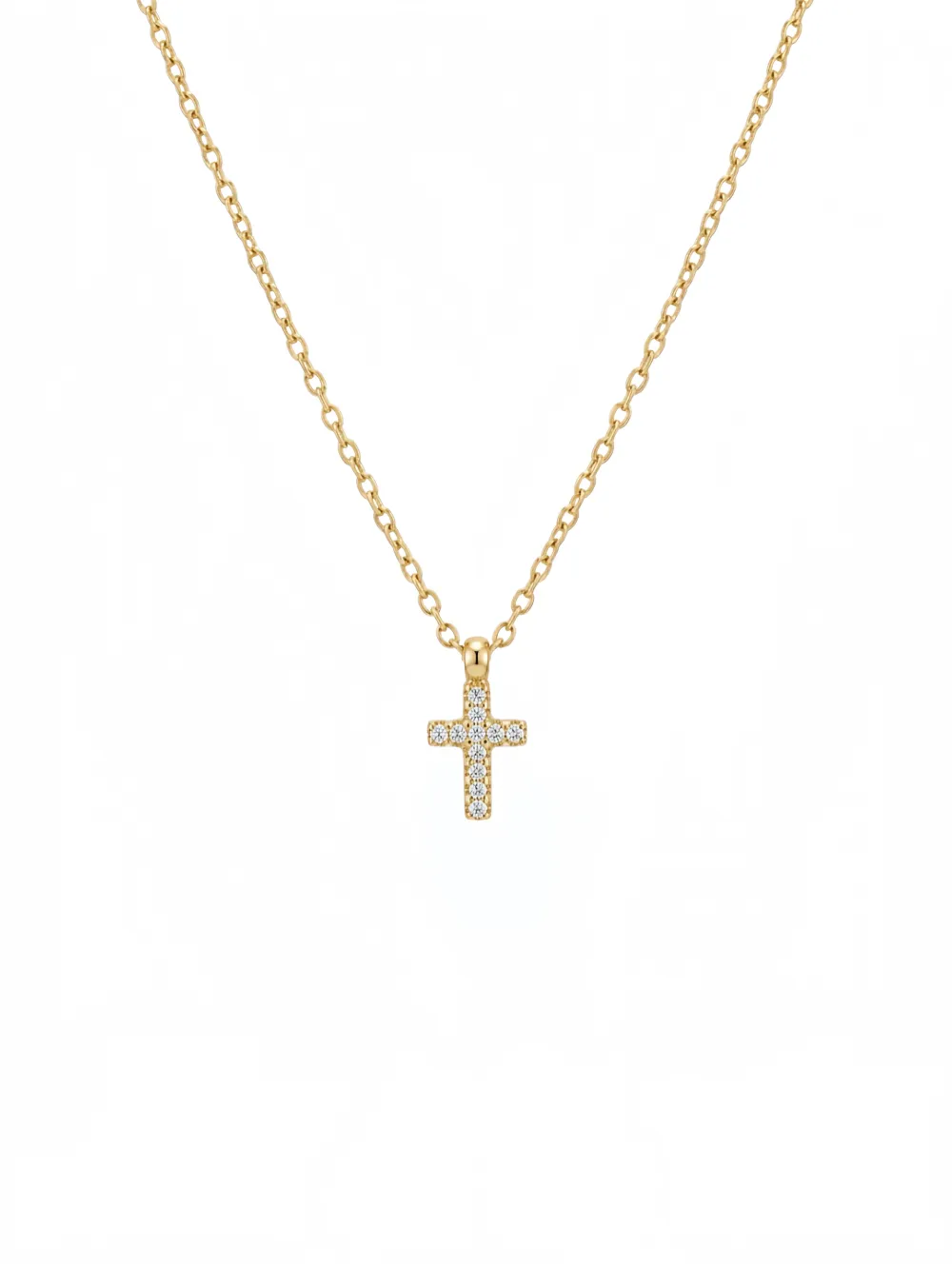 Gouden ketting met zirkonia kruis