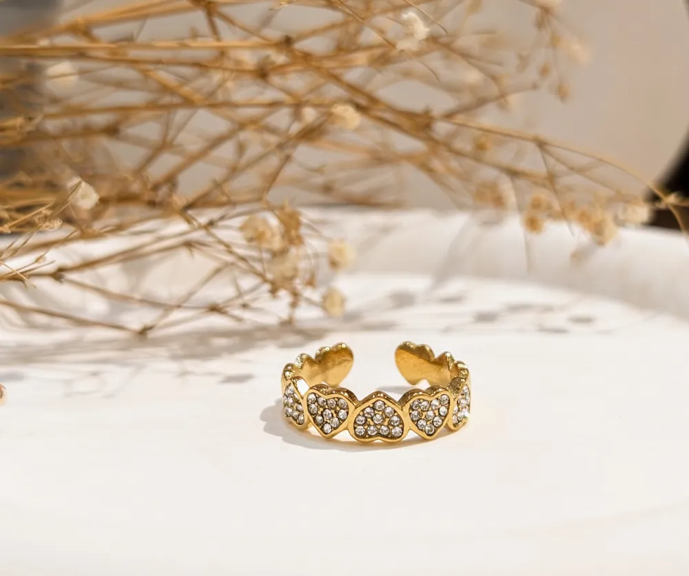Hart met strass Goud en Zilver