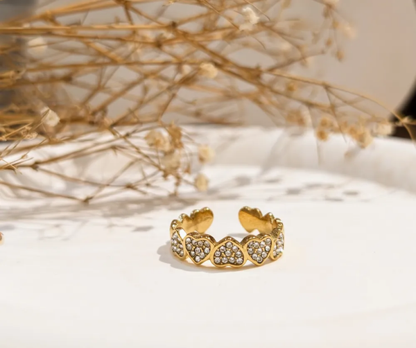 Hart met strass Goud en Zilver