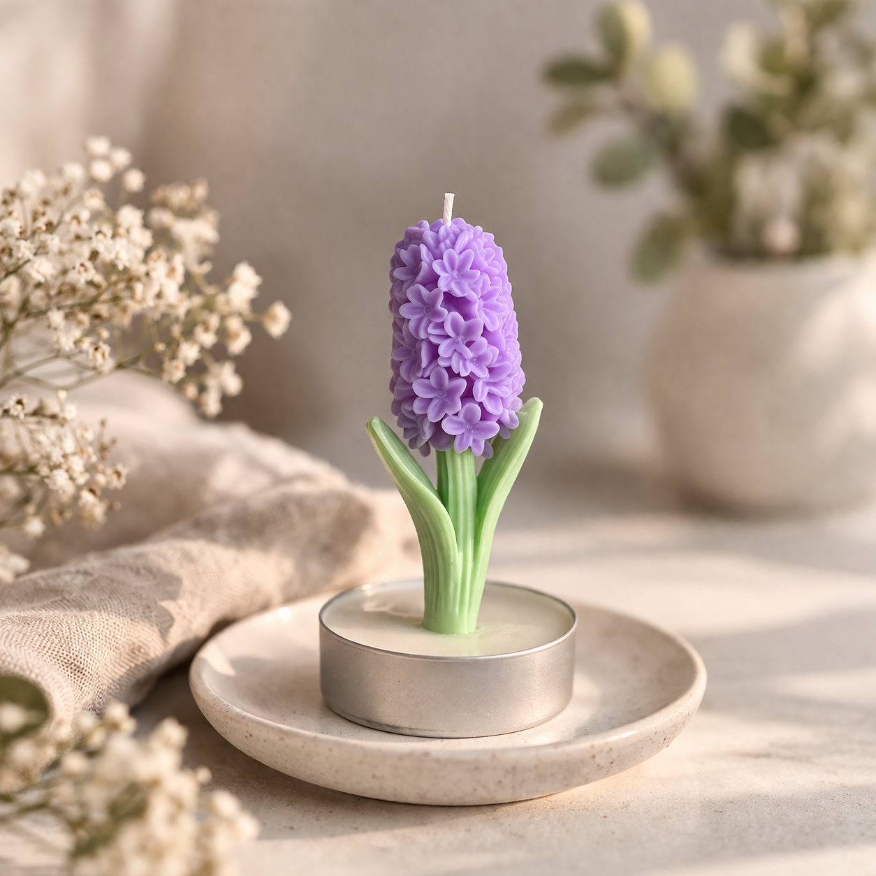 Soft lavender candle