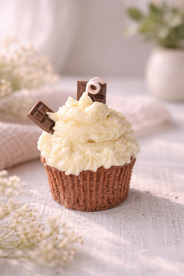 Chocolate cupcake candle