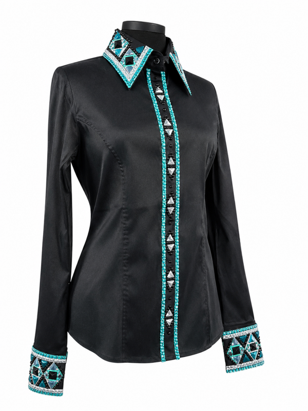 Showblouse Black/turquoise