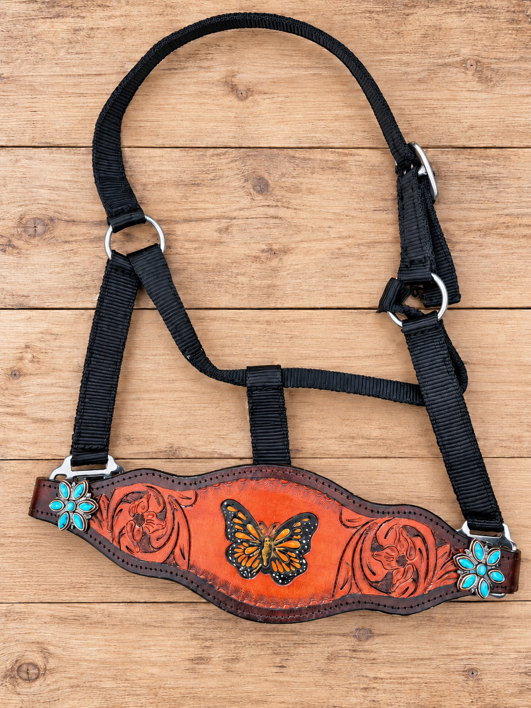 Leather butterfly halter