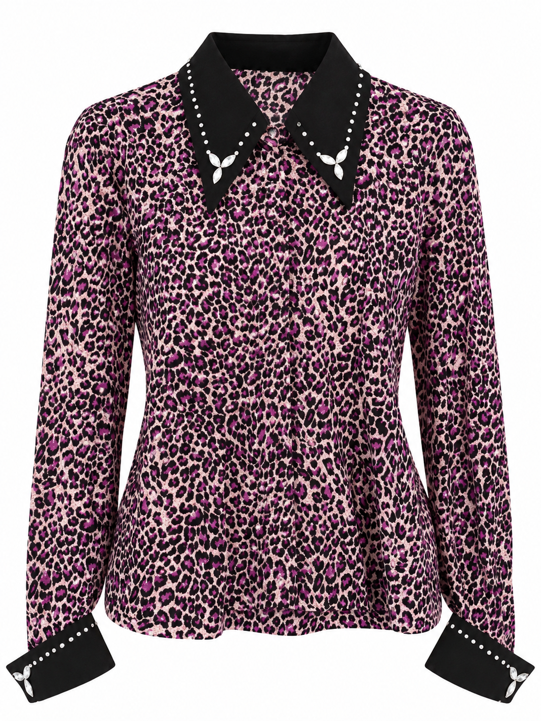 Showblouse pink leopard - XL