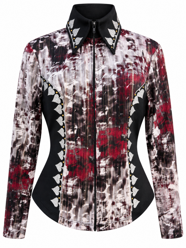 Showblouse bordeaux/silver - L