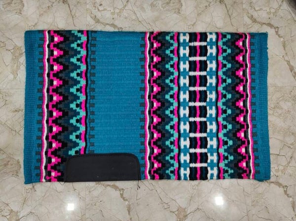 Blanket turquoise/pink