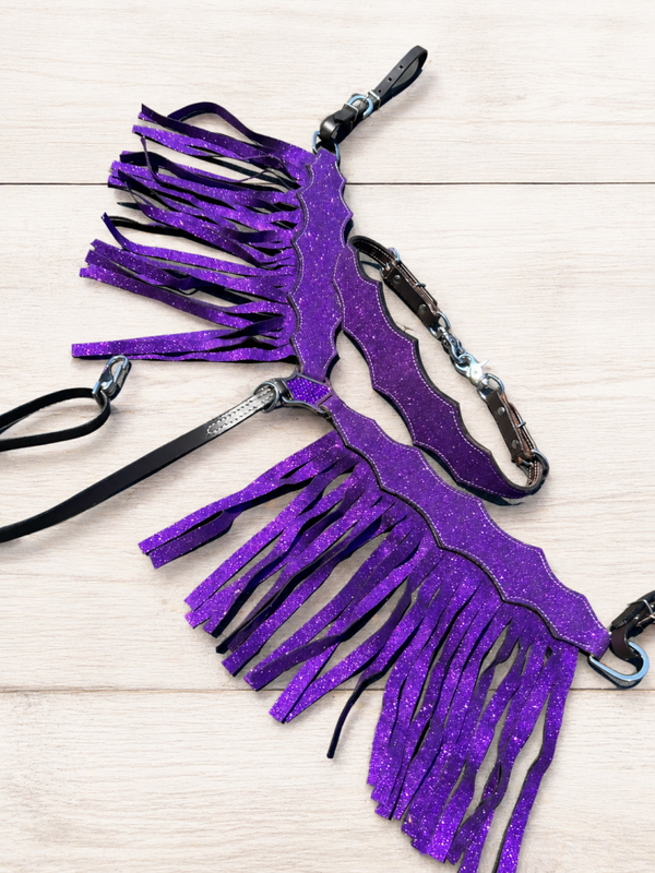 Purple bling breastcollar and wither strap