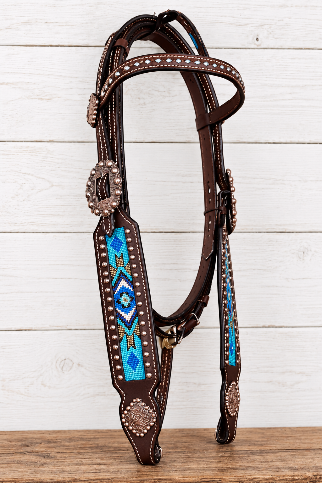 Blue cross bridle