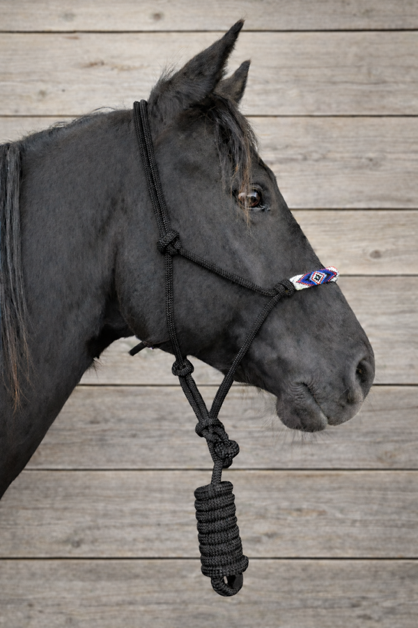 Pearl ropehalter - black