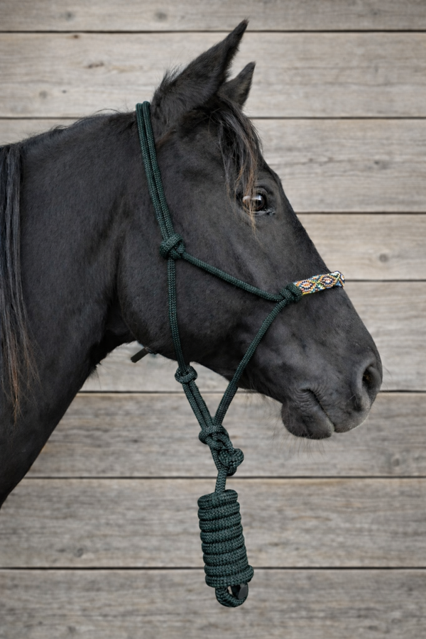 Pearl ropehalter - darkgreen