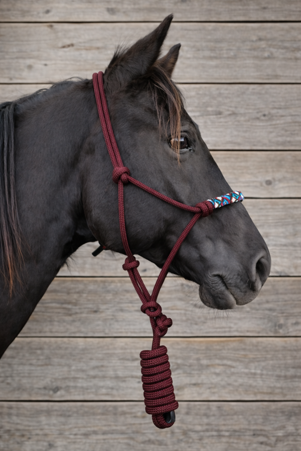 Pearl ropehalter - bordeauxred