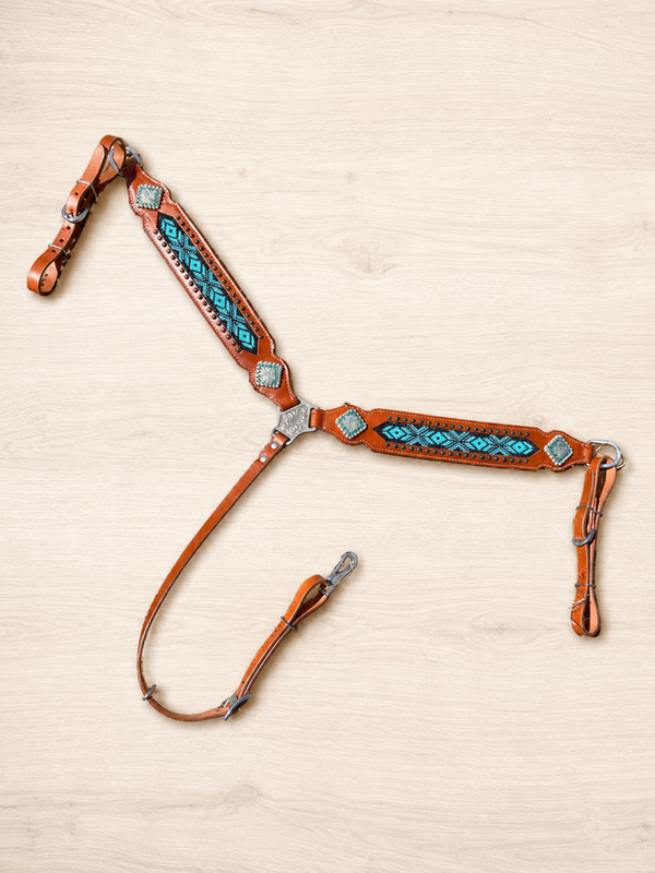 Breastcollar turquoise/black