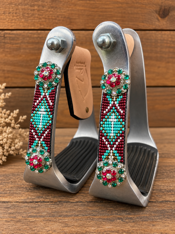 Cross Stirrups turquoise bling