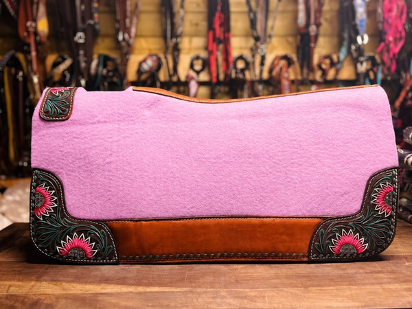 Pink flower felt pad