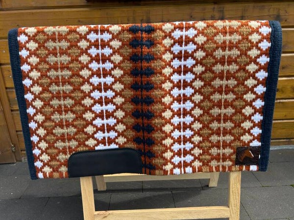 Blanket beige/dark orange
