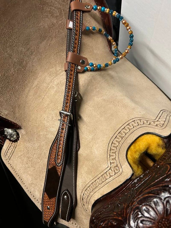 Blue bling ear bridle