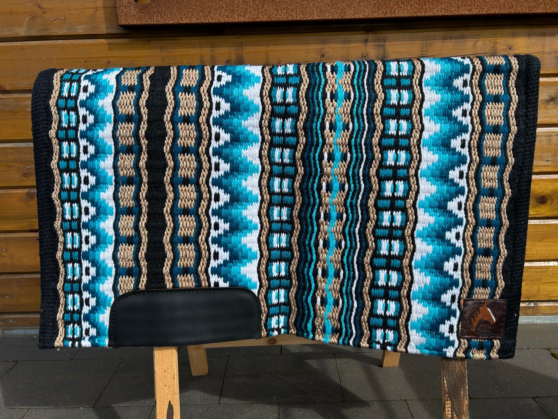 Blanket turquoise/gold