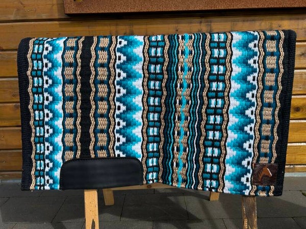 Blanket turquoise/gold