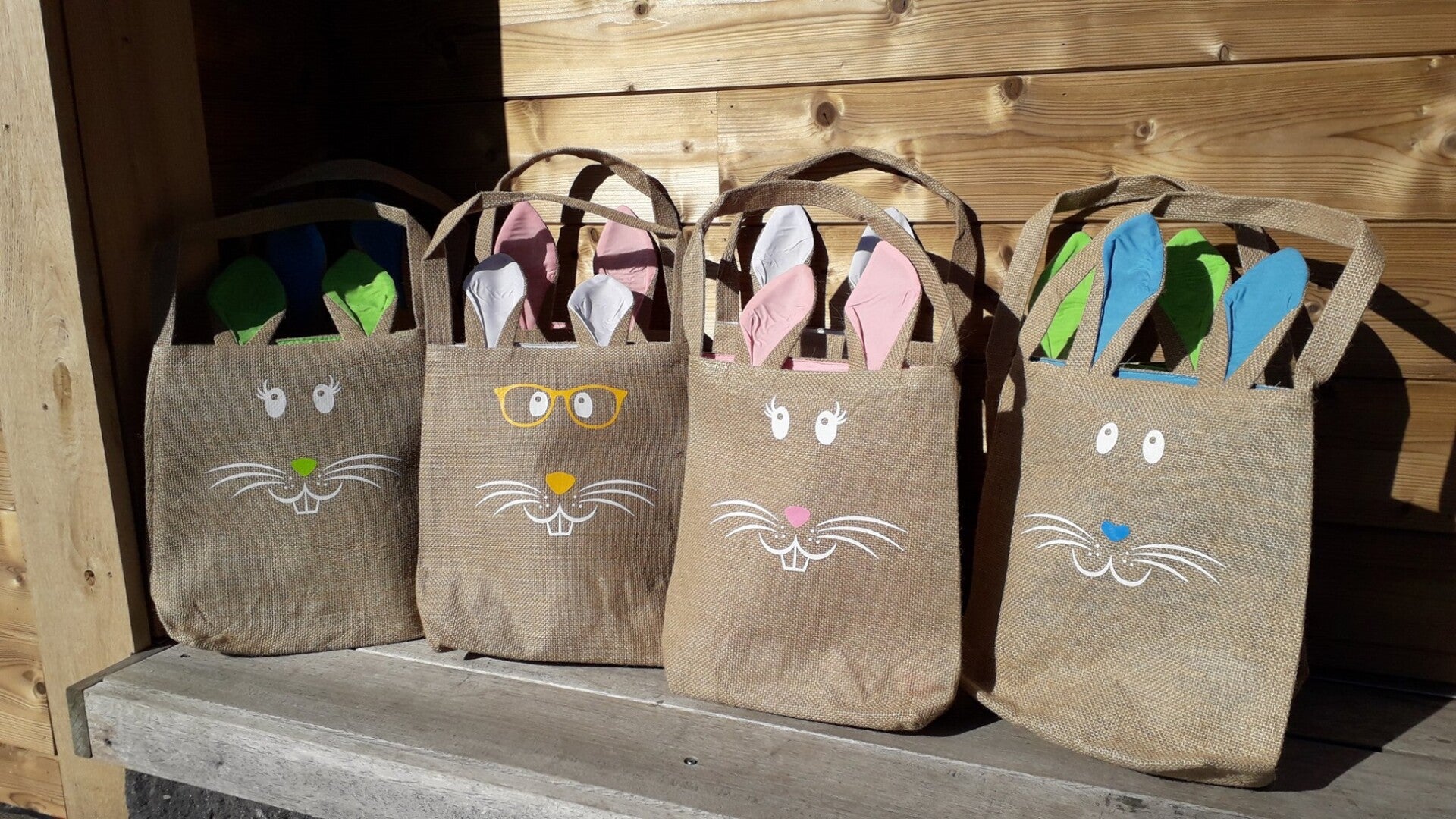 jute zakje paashaas - opdruk naar keuze