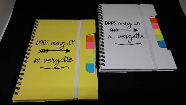 Notitieboekje met post-its  'Dees mag ich ni vergette'
