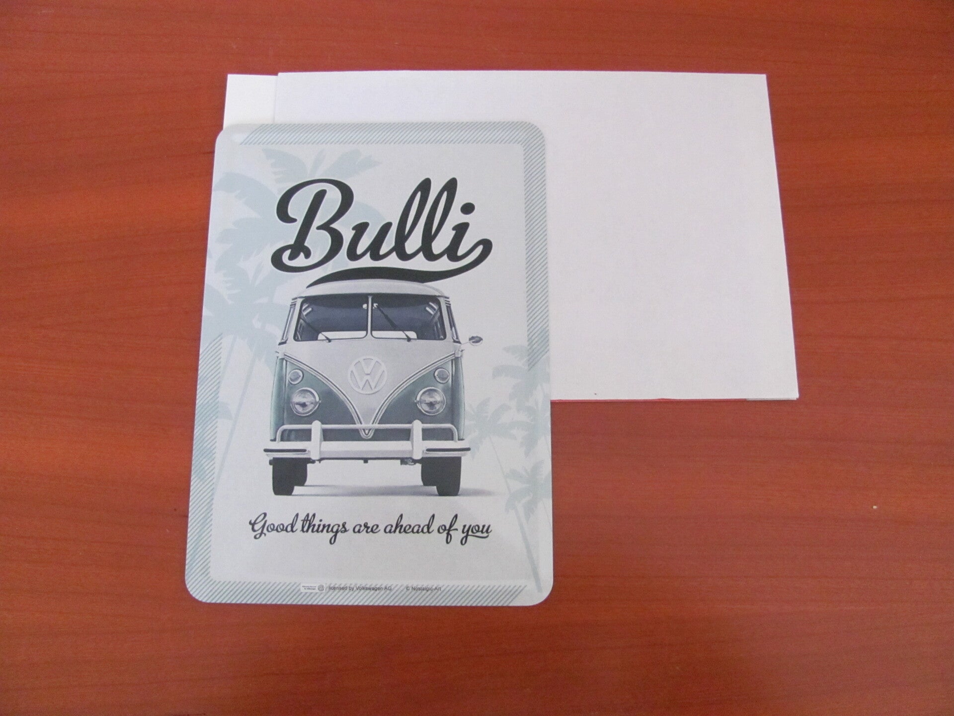 Blechpostkarte "VW Good things are ahead of you"