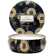 Moso Bamboo 3Wick Candle in Deco Tin