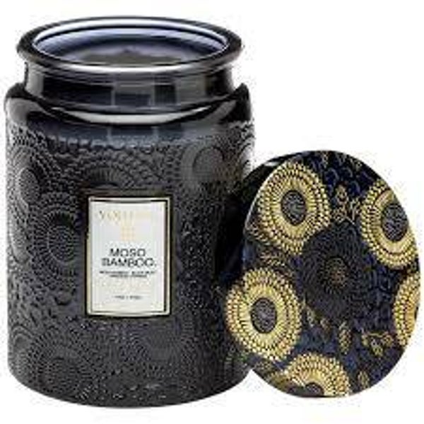 Moso Bamboo Large Glass Jar Candle