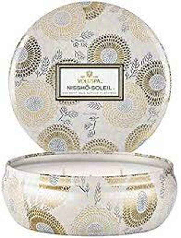 Nissho Soleil 3 wick Candle In deco Tin