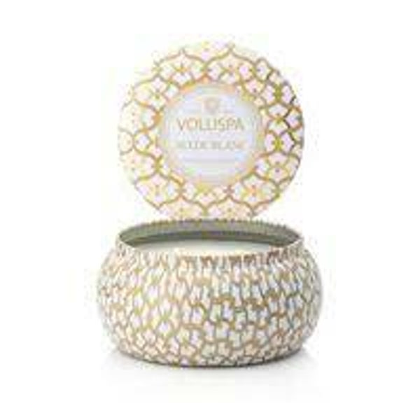 Suede Blanc 2 wick Metallo Candle