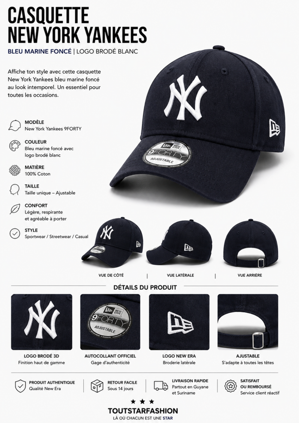 Casquette New York Yankees 9FORTY – Bleu marine