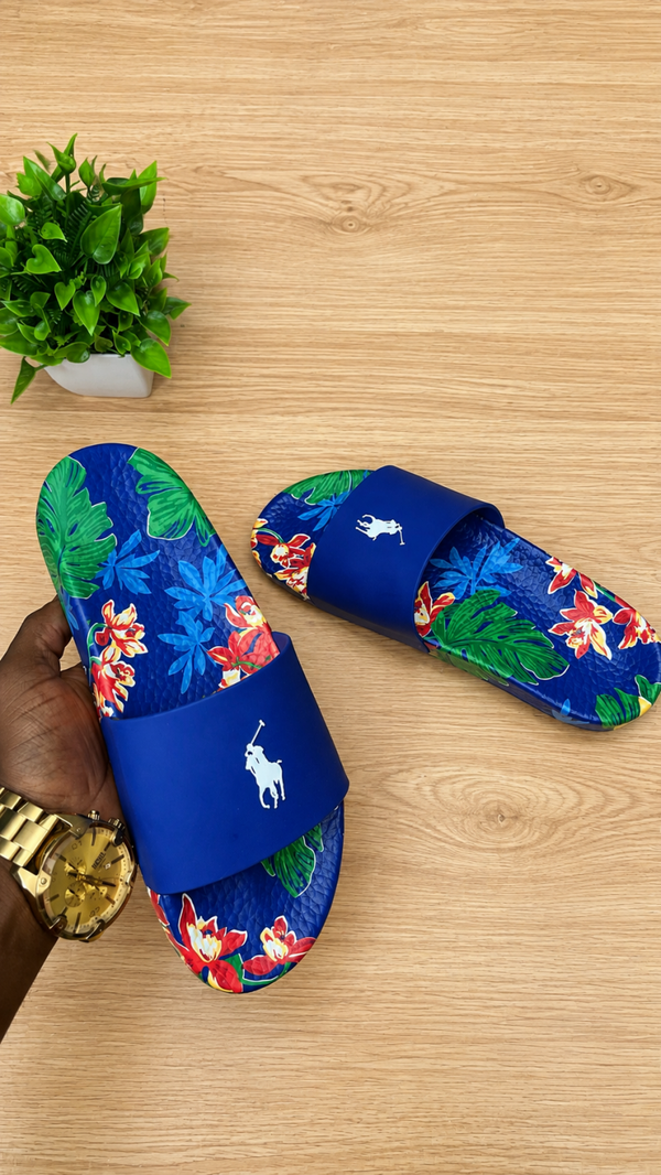 Claquettes Polo Ralph Lauren – Bleu Tropical / Logo blanc