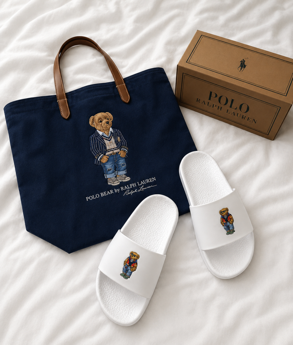 Claquettes Polo Bear Ralph Lauren – Blanc