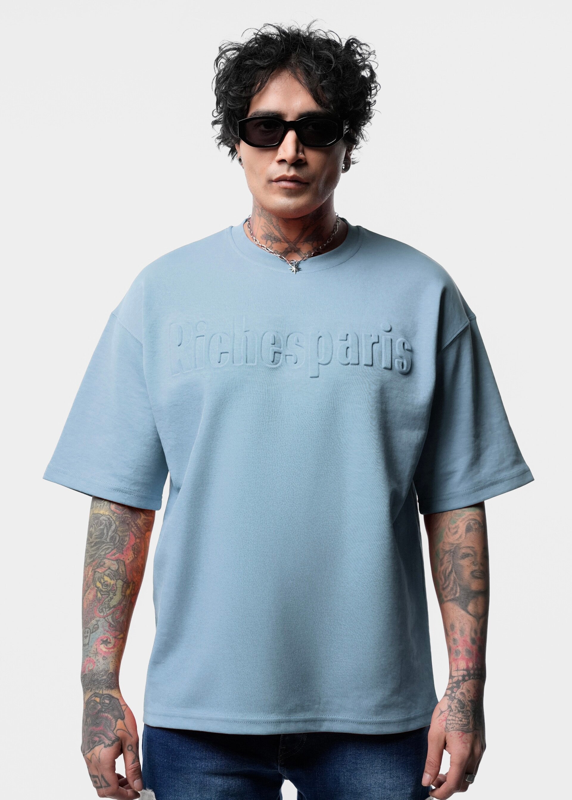 T-shirt Riches Paris Prada – Bleu ciel